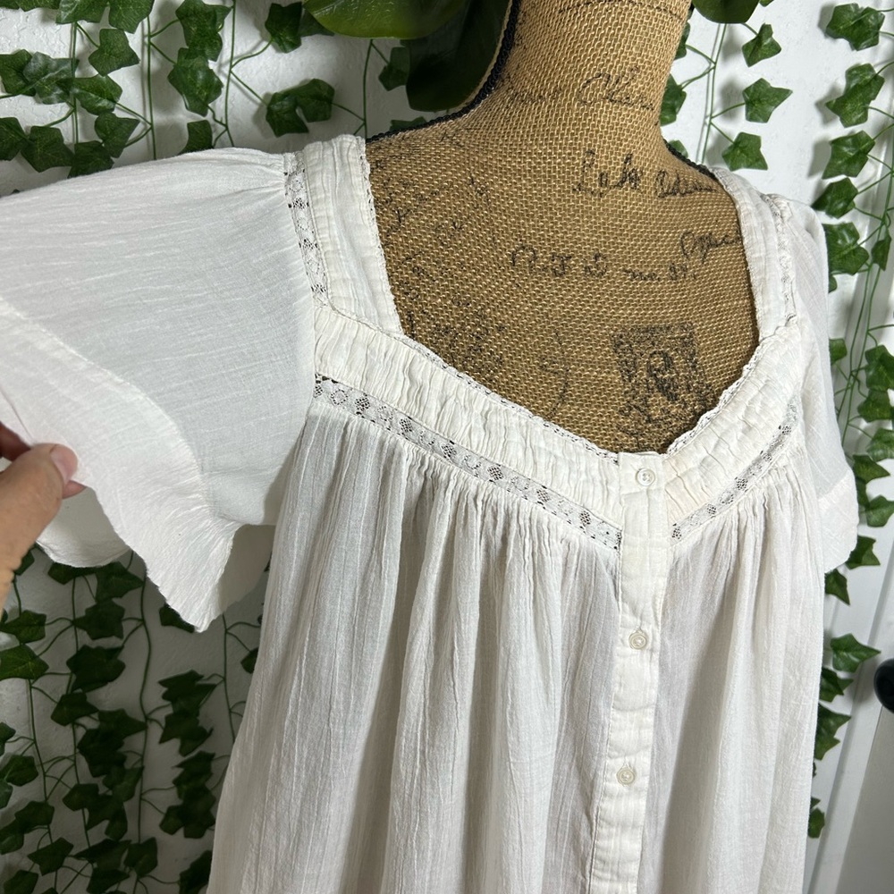 Free People Cream Lace-Trimmed Dress - Picture 4 of 6
